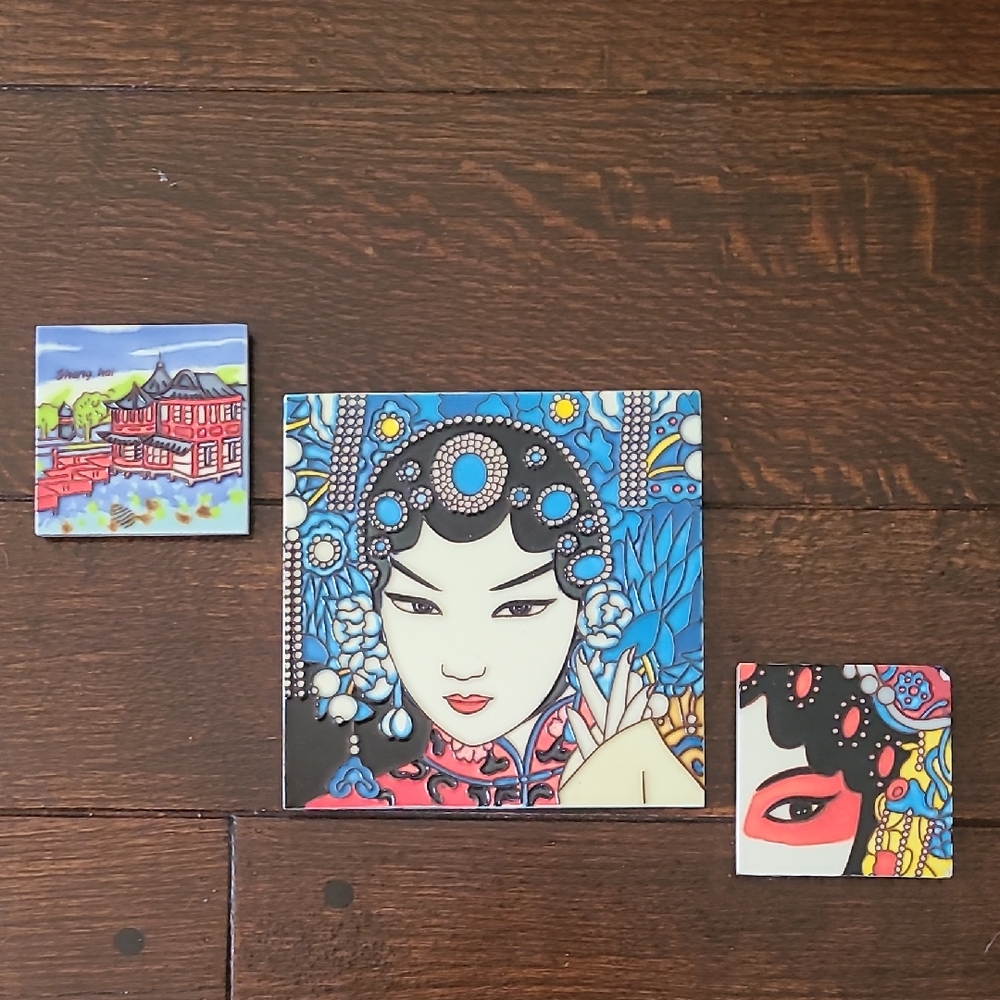 Three Pureland Decorative Chinese Tile Art Limited Edition